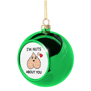 I'm Nuts About You, Green Christmas tree ornament ball 8cm
