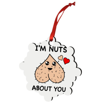 I'm Nuts About You, Χριστουγεννιάτικο στολίδι snowflake ξύλινο 7.5cm