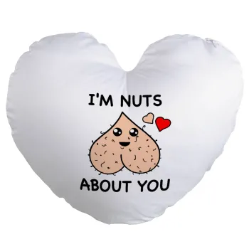I'm Nuts About You, Μαξιλάρι καναπέ καρδιά 40x40cm περιέχεται το  γέμισμα