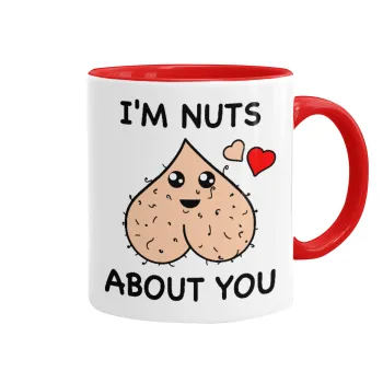 I'm Nuts About You, Mug colored red, ceramic, 330ml