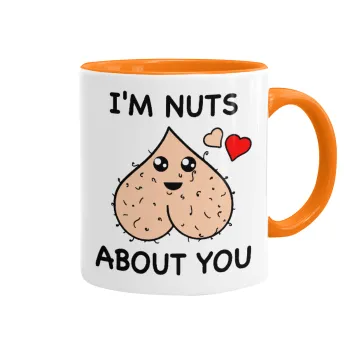 I'm Nuts About You, Κούπα χρωματιστή πορτοκαλί, κεραμική, 330ml