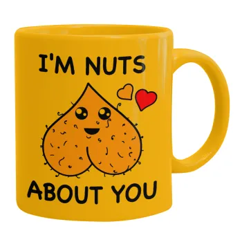 I'm Nuts About You, Κούπα, κεραμική κίτρινη, 330ml