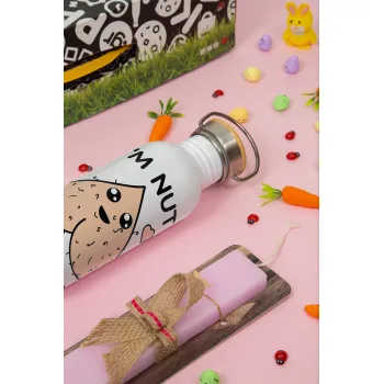 I'm Nuts About You, Πασχαλινή Λαμπάδα με παγούρι μεταλλικό (620ml, stainless steel) & κερί αρωματικό πλακέ (30cm) (ΡΟΖ)