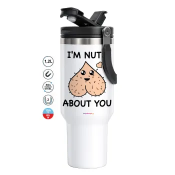 I'm Nuts About You, Mega Stainless steel Tumbler with lid, double wall 1,2L