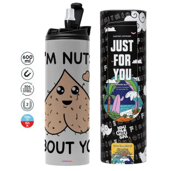I'm Nuts About You, Tumbler stainless steel GREY 600ml