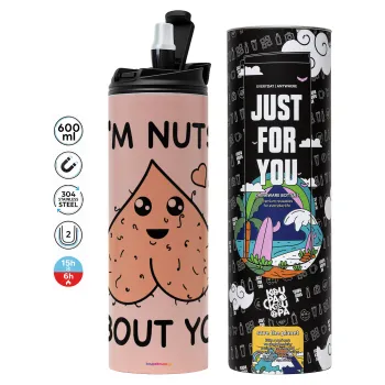 I'm Nuts About You, Tumbler stainless steel PINK 600ml