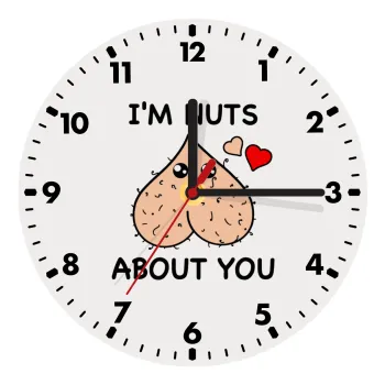 I'm Nuts About You, Wooden wall clock (20cm)