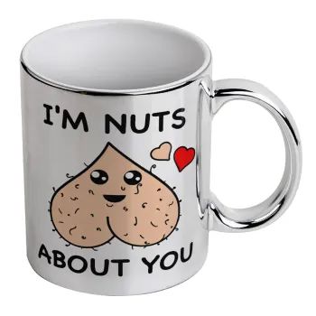 I'm Nuts About You, Κούπα κεραμική, ασημένια καθρέπτης, 330ml