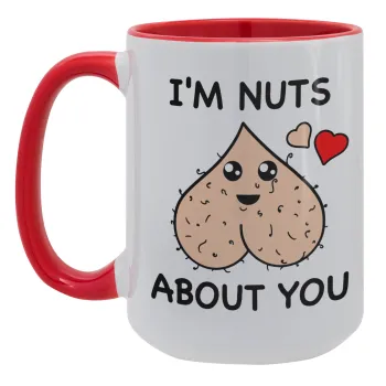 I'm Nuts About You, Κούπα Mega 15oz, κεραμική Κόκκινη, 450ml