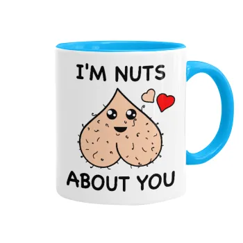 I'm Nuts About You, Κούπα χρωματιστή γαλάζια, κεραμική, 330ml