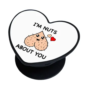 I'm Nuts About You, Phone Holders Stand  καρδιά Μαύρο Βάση Στήριξης Κινητού στο Χέρι