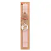 Easter Set, wooden keychain & scented flat Easter candle (30cm) (PINK)