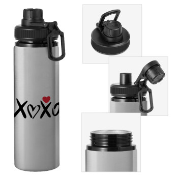 xoxo, Μεταλλικό παγούρι νερού με καπάκι ασφαλείας, αλουμινίου 850ml
