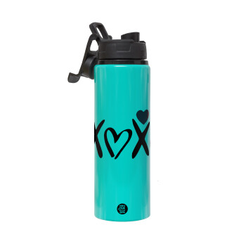 xoxo, Metallic water bottle with safety lid, 850ml aluminum