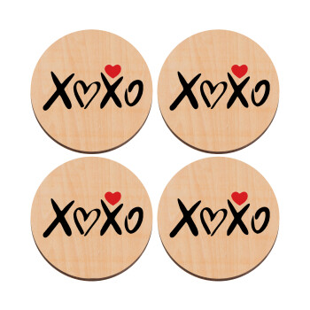 xoxo, ΣΕΤ x4 Σουβέρ ξύλινα στρογγυλά plywood (9cm)