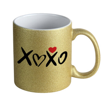 xoxo, Κούπα Χρυσή Glitter που γυαλίζει, κεραμική, 330ml