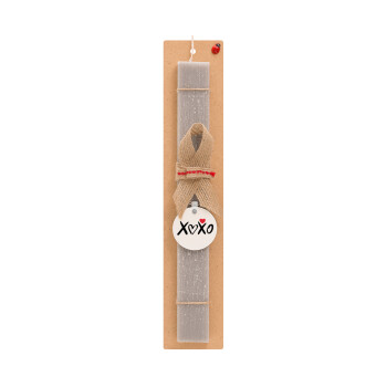xoxo, Easter Set, wooden keychain & scented Easter candle flat (30cm) (GRAY)