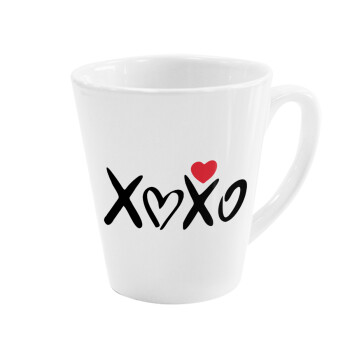 xoxo, Κούπα κωνική Latte Λευκή, κεραμική, 300ml