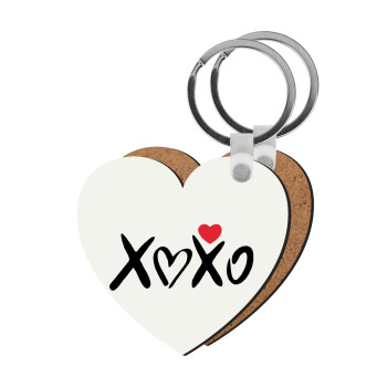 xoxo, Μπρελόκ Ξύλινο καρδιά MDF