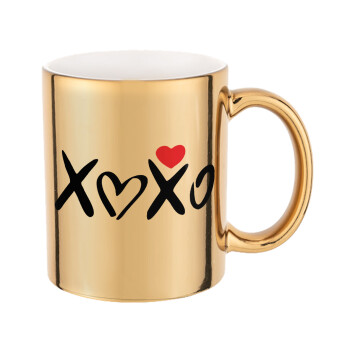 xoxo, Κούπα κεραμική, χρυσή καθρέπτης, 330ml