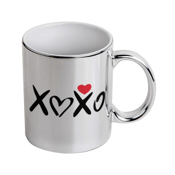 xoxo, Κούπα κεραμική, ασημένια καθρέπτης, 330ml