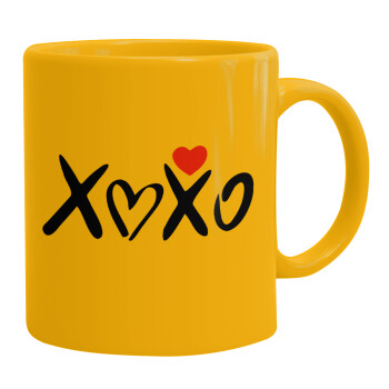 xoxo, Ceramic coffee mug yellow, 330ml (1pcs)