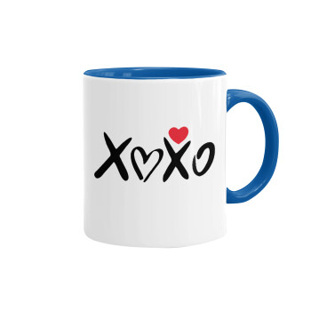 xoxo, Mug colored blue, ceramic, 330ml
