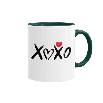 xoxo, Mug colored green, ceramic, 330ml
