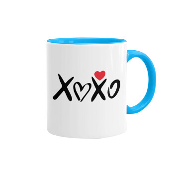 xoxo, Mug colored light blue, ceramic, 330ml