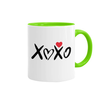 xoxo, Mug colored light green, ceramic, 330ml