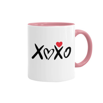 xoxo, Mug colored pink, ceramic, 330ml