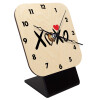 Quartz Table clock in natural wood (10cm)