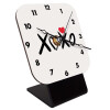 Quartz Wooden table clock with hands (10cm)