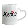 Mug heart handle, ceramic, 330ml