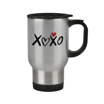 xoxo, Κούπα ταξιδιού ανοξείδωτη με καπάκι, διπλού τοιχώματος (θερμό) 450ml