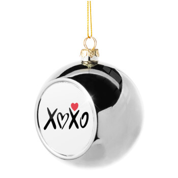 xoxo, Silver 8cm Christmas tree ball ornament