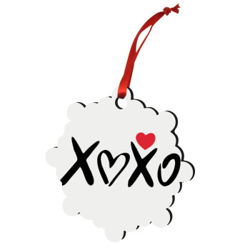 xoxo, Christmas ornament snowflake wooden 7.5cm