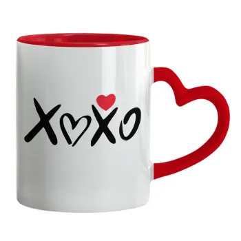xoxo, Mug heart red handle, ceramic, 330ml