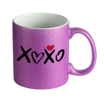 xoxo, Κούπα Μωβ Glitter που γυαλίζει, κεραμική, 330ml