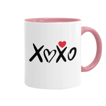 xoxo, Mug colored pink, ceramic, 330ml
