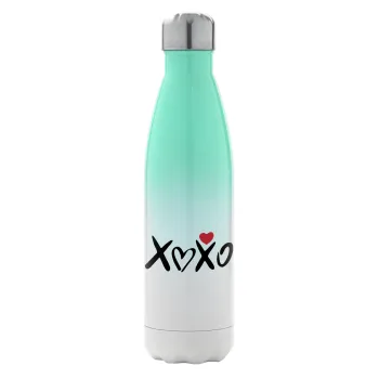 xoxo, Μεταλλικό παγούρι θερμός Πράσινο/Λευκό (Stainless steel), διπλού τοιχώματος, 500ml