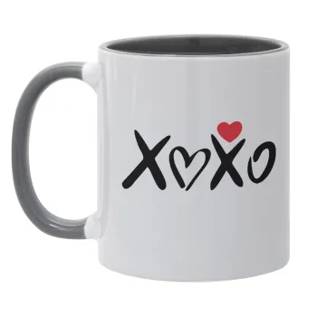 xoxo, Mug colored grey, ceramic, 330ml