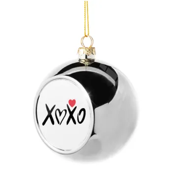 xoxo, Silver 8cm Christmas tree ball ornament