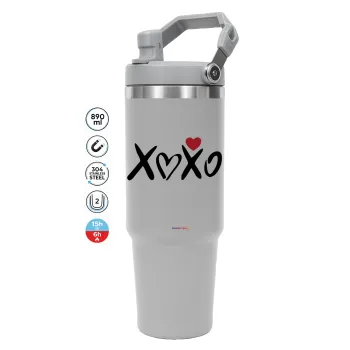 xoxo, GREY color, 890ml (30oz) stainless Steel Tumbler with Handle
