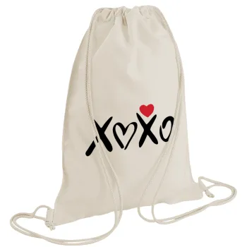 xoxo, Backpack bag GYMBAG natural (28x40cm)