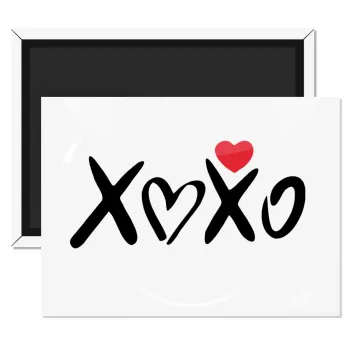xoxo, Ορθογώνιο μαγνητάκι ψυγείου διάστασης 9x6cm