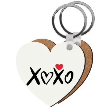 xoxo, Μπρελόκ Ξύλινο καρδιά MDF