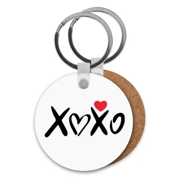 xoxo, Μπρελόκ Ξύλινο στρογγυλό MDF Φ5cm