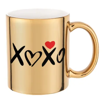 xoxo, Mug ceramic, gold mirror, 330ml