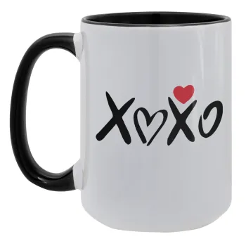 xoxo, Κούπα Mega 15oz, κεραμική Μαύρη, 450ml